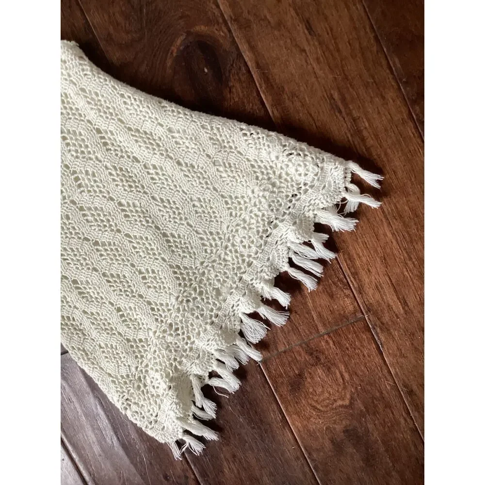 Matilda Jane You and Me Girls Crochet Boho Grace Top Minimalist Ivory Cream SZ 6